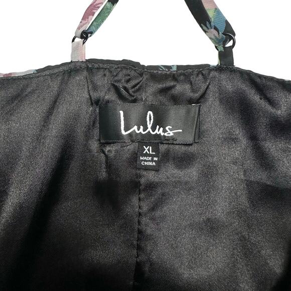 Lulus | Women | Legendary Romantic Dark Floral Chiffon Wrap Maxi Dress | Size XL - Picture 7 of 16